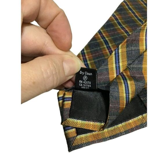 5/$10 Stafford Silk Blend Plaid Tie 58" - Picture 5 of 5
